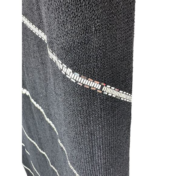 St. John Dress Size 6 Evening VTG Black Silver One Shoulder Santana Knit Maxi - Picture 8 of 12